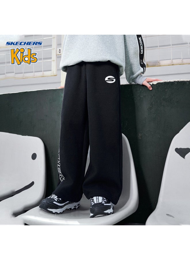 Skechers Kids Winter Boys Sports Casual Sweatpants Carbon Black 120 - Image 1