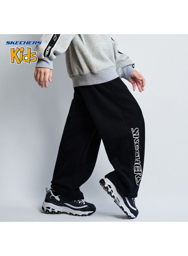 Skechers Kids Winter Boys Sports Casual Sweatpants Carbon Black 120 - Image 2