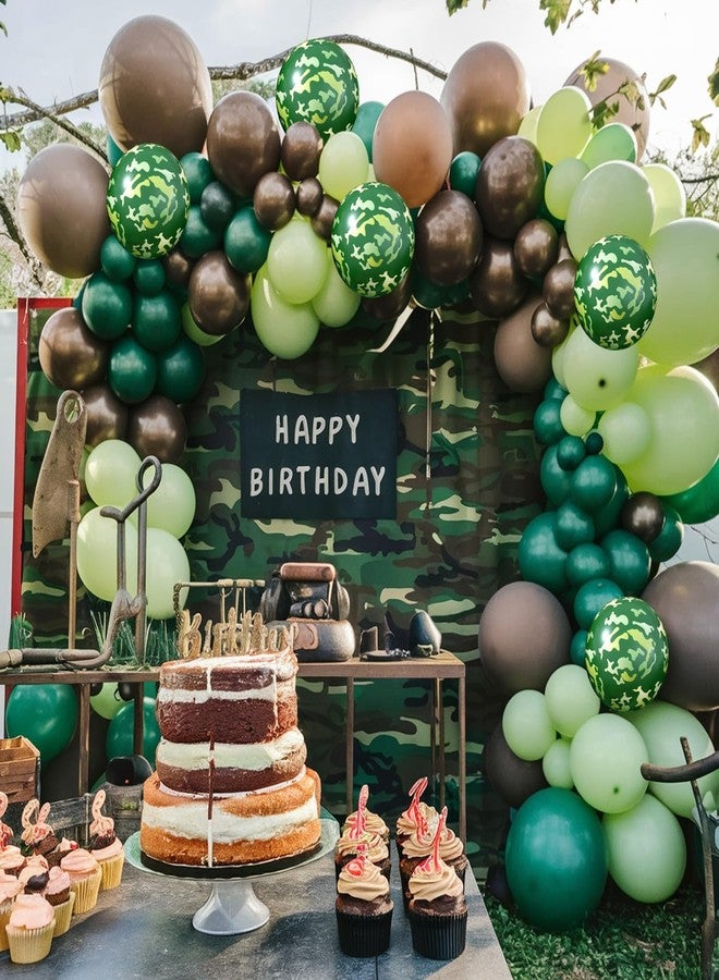 Sowide Camouflage Balloon Arch Kit,Camo Drak Green Avocado Green Black Balloons for Boys Kids Soldier Birthday Hunting Party Camping Jungle Safari Theme Baby Shower Party Decorations - Image 5