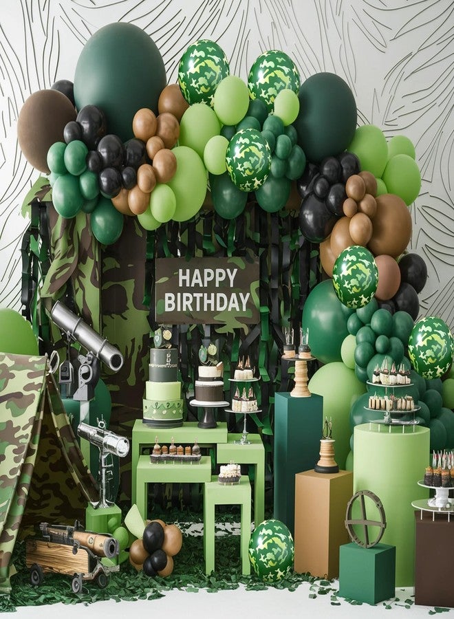 Sowide Camouflage Balloon Arch Kit,Camo Drak Green Avocado Green Black Balloons for Boys Kids Soldier Birthday Hunting Party Camping Jungle Safari Theme Baby Shower Party Decorations - Image 4