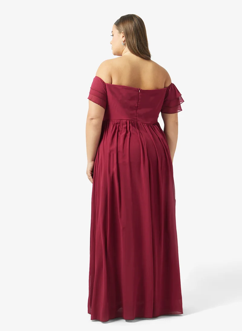 ايلا بلس فستان مقاس كبير بكتف مكشوف بتصميم -