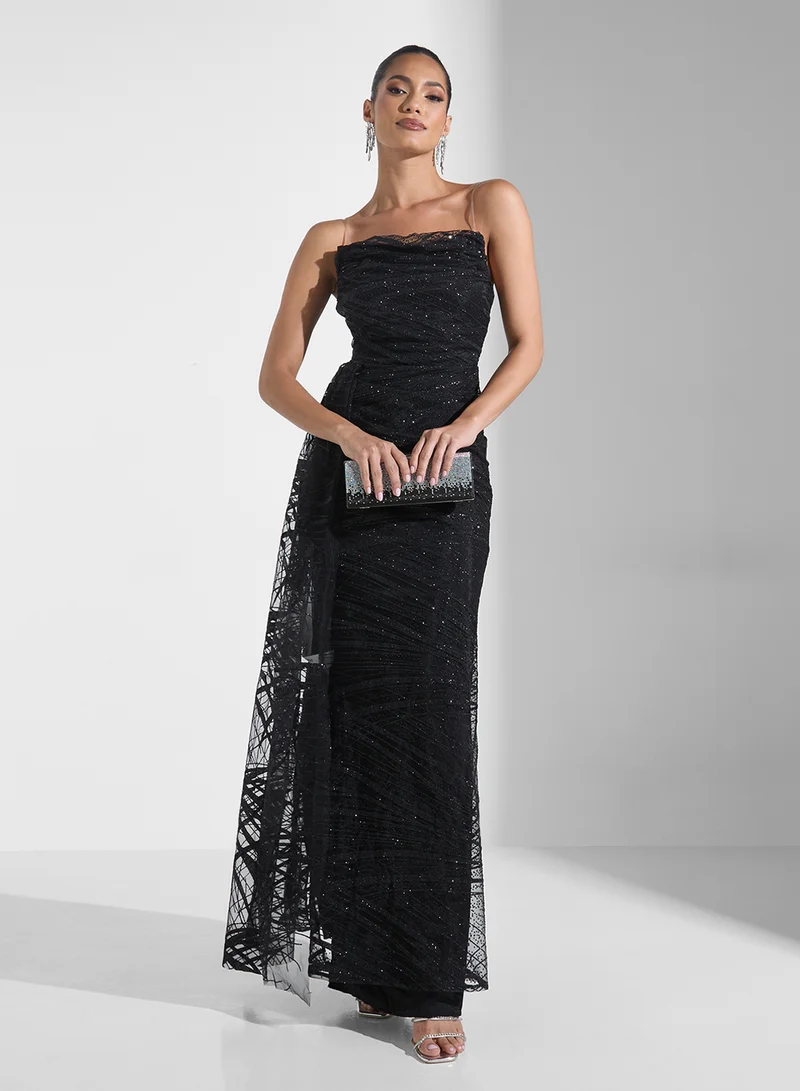 Namshi X  Embellished Bandeau Dress With Slit for Women | Best Price UAE