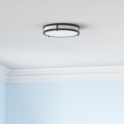 Brightever Flush Mount Ceiling Light Black, 30W 4000Lm 5CCT Dimmable LED Ceiling Light Fixture, 2700K/3000K/4000K/5000K/6500K Adjustable 10 Inch for Hallway Bedroom Bathroom Kitchen Closet Offices, Set of 2 - Image 2