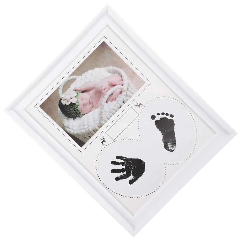 Newborn Fingerprint And Footprint Frame Meaningful Household Baby Growth Photo Frame - Image 1