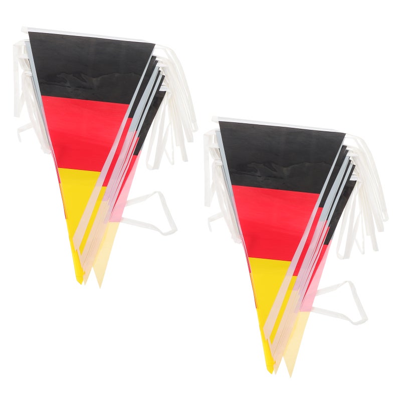 2pcs Germany Flag Triangle Bunting: 10m Sports And Party Decorations - Hanging String Flags For Outdoor And Garden Use - Image 4