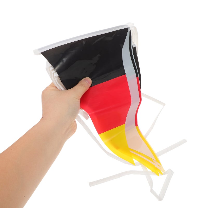 2pcs Germany Flag Triangle Bunting: 10m Sports And Party Decorations - Hanging String Flags For Outdoor And Garden Use - Image 2