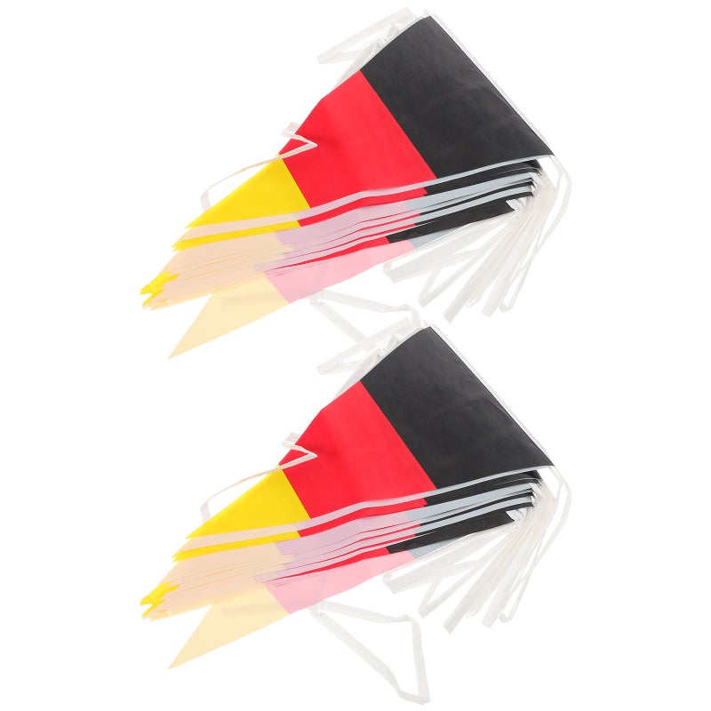 2pcs Germany Flag Triangle Bunting: 10m Sports And Party Decorations - Hanging String Flags For Outdoor And Garden Use - Image 3