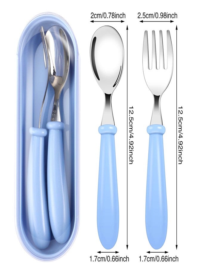 Pengxiaomei Toddler Utensils, Toddler Forks and Spoons,Stainless Steel Baby Utensils Baby Silverware Set with Storage Box for Safe Dining (3 Set with Case) - Image 2