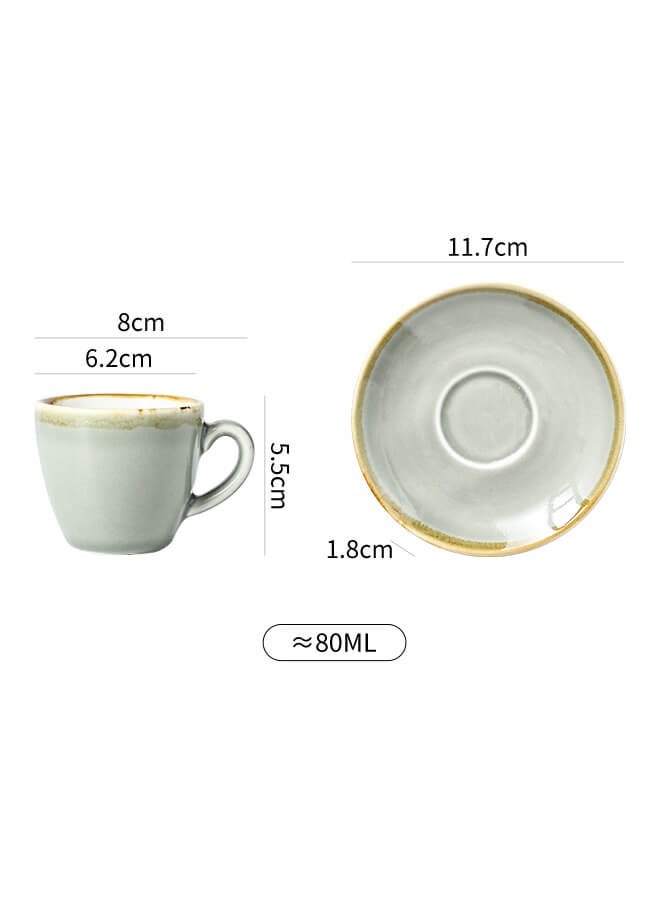 Shuer Ceramic Coffee cup, Espresso cup，Arabic coffee cup，Turkish coffee cup, Cup and Saucer Set Suitable for Home Office Restaurant Gifts Garden Party Home Afternoon Tea Set - Image 5