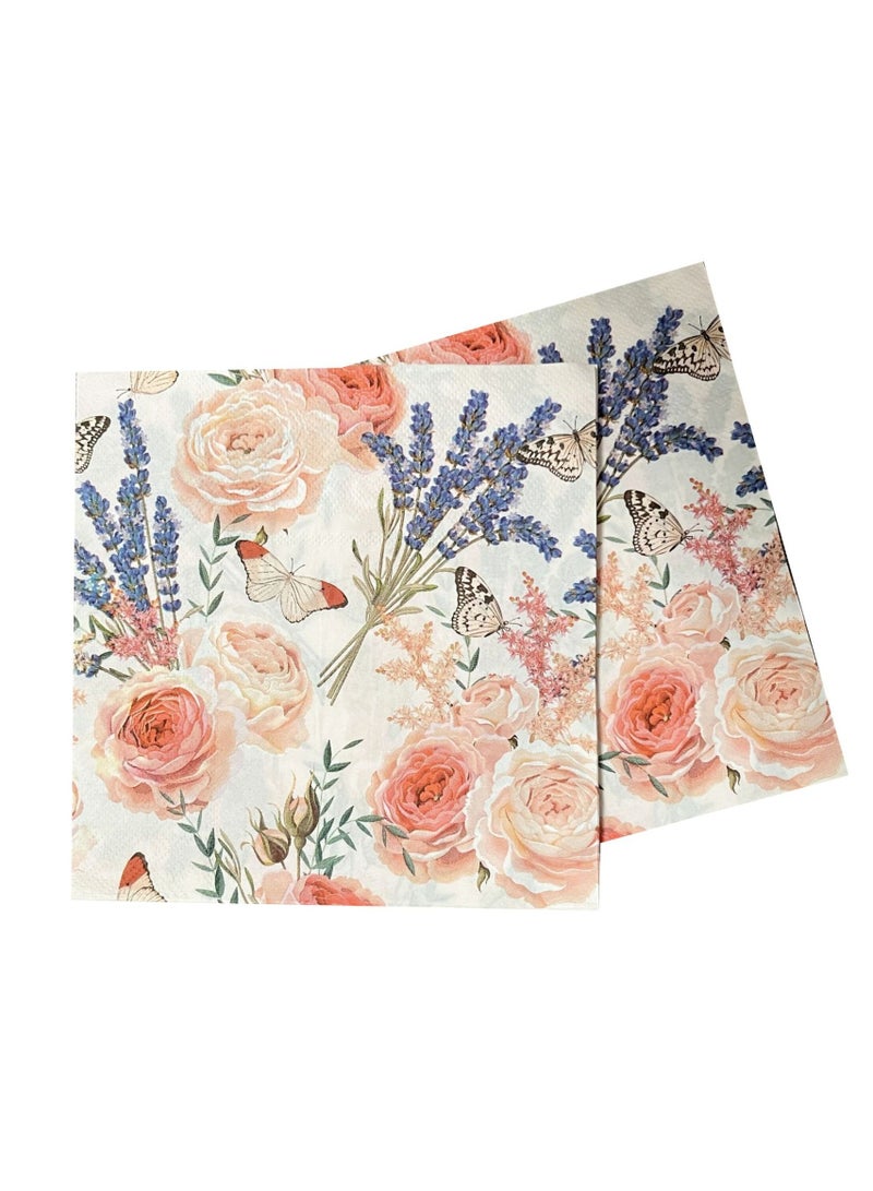 100pcs Color Napkins Decor Printing Napkin Printed Napkins Wedding Napkin Wedding Decoration Tea Party Decorations Disposable Tissue - Image 1