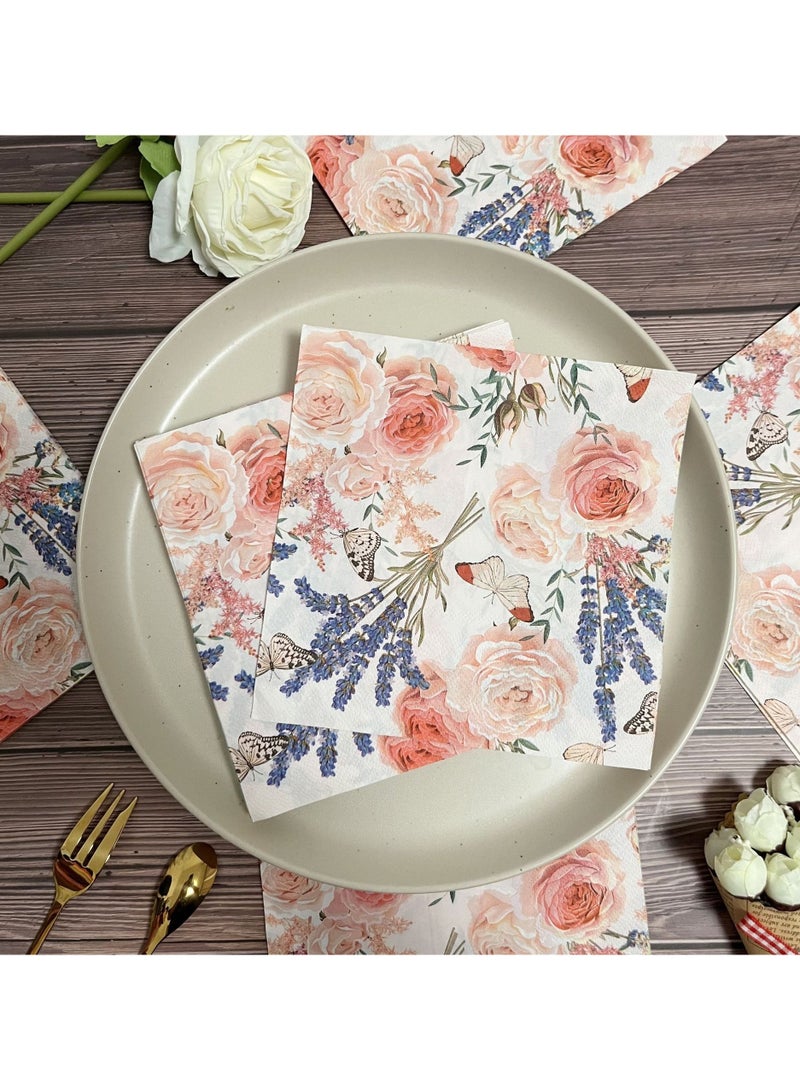 100pcs Color Napkins Decor Printing Napkin Printed Napkins Wedding Napkin Wedding Decoration Tea Party Decorations Disposable Tissue - Image 2