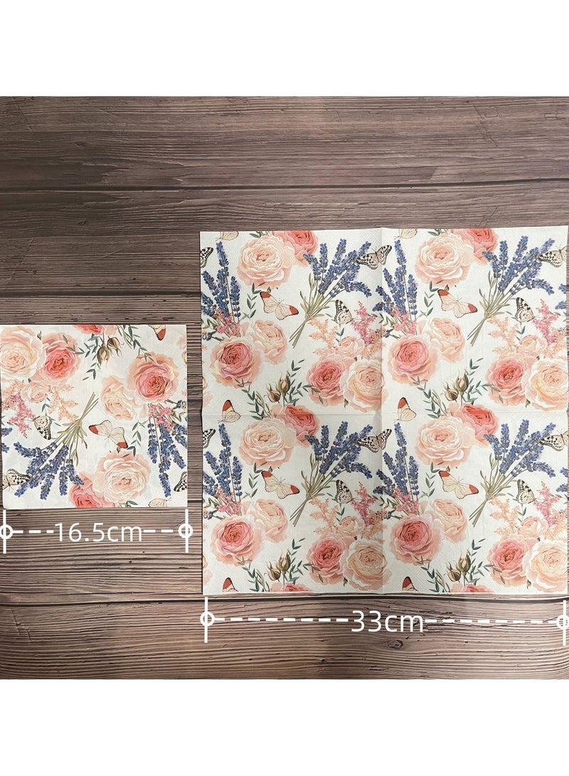 100 قطعة المناديل الملونة ديكور الطباعة منديل المناديل المطبوعة الزفاف منديل الزفاف الديكور الشاي زخارف الحفلات المتاح الأنسجة - Image 3