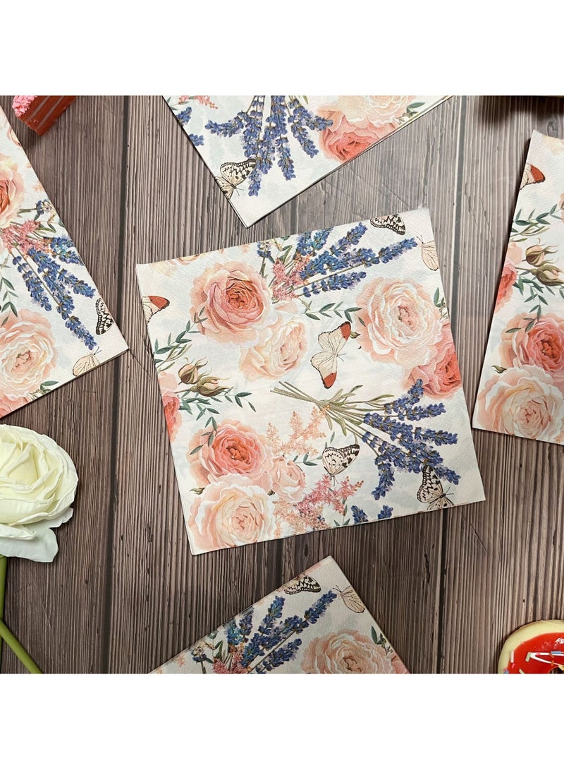 100pcs Color Napkins Decor Printing Napkin Printed Napkins Wedding Napkin Wedding Decoration Tea Party Decorations Disposable Tissue - Image 2
