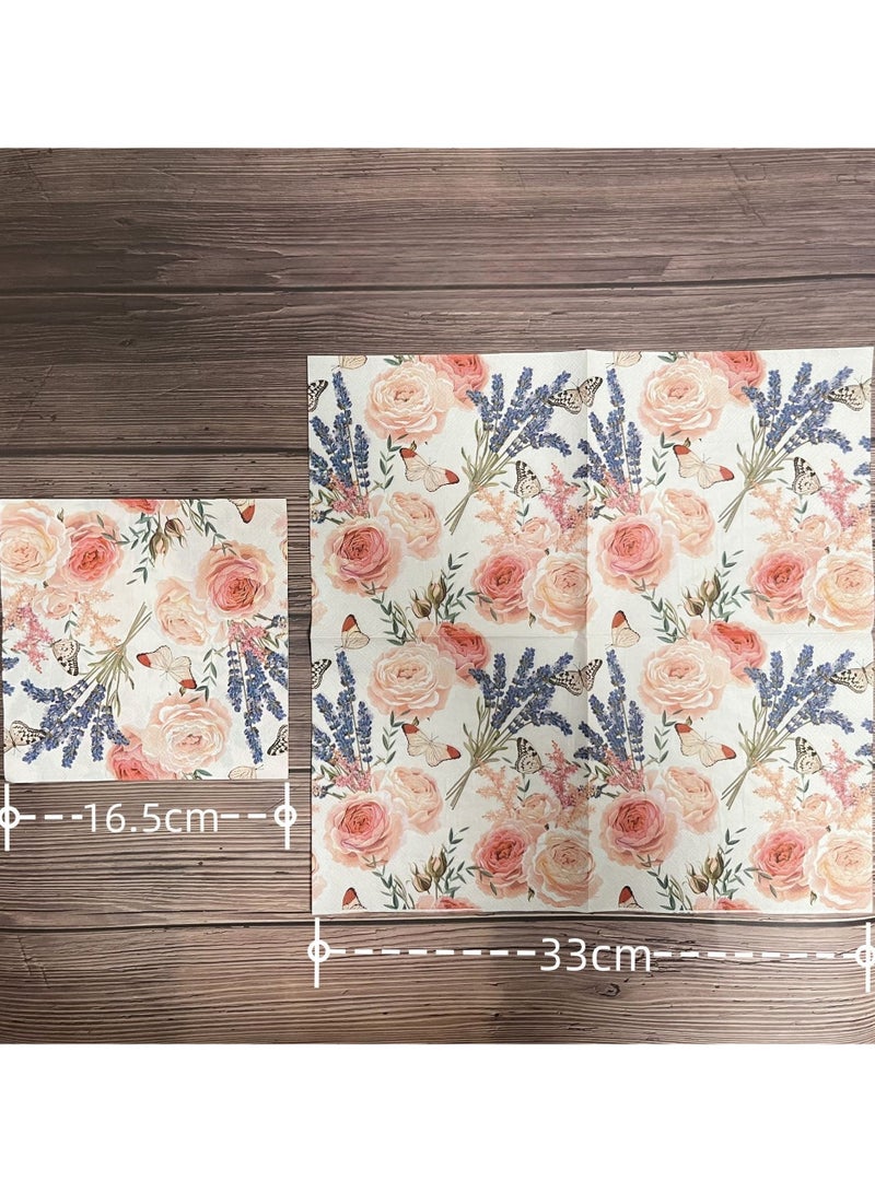 100pcs Color Napkins Decor Printing Napkin Printed Napkins Wedding Napkin Wedding Decoration Tea Party Decorations Disposable Tissue - Image 3
