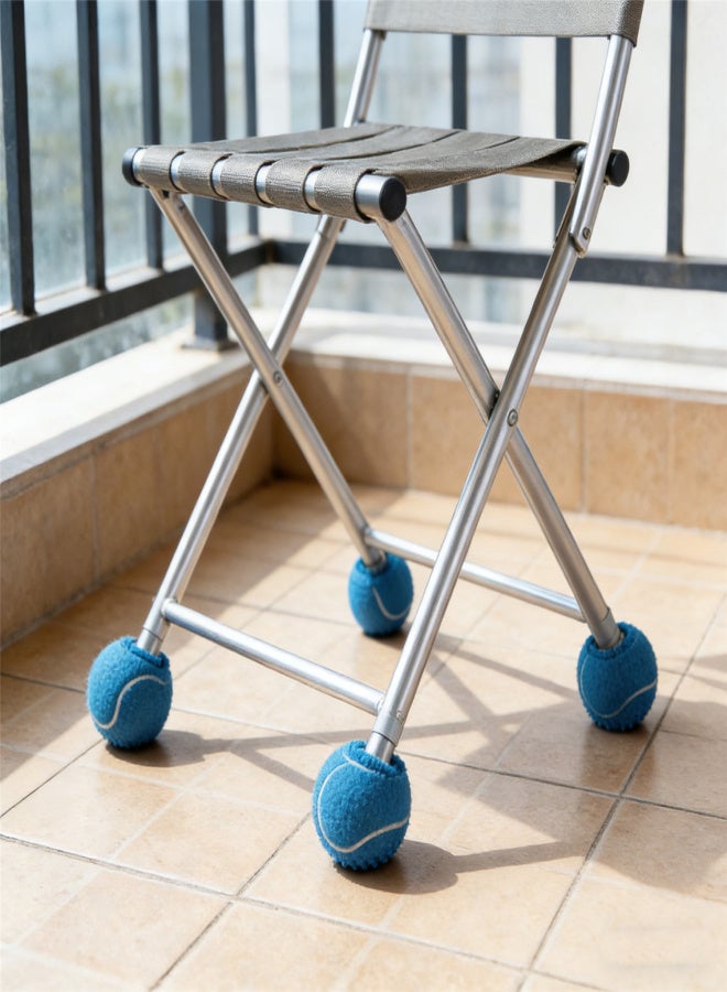 Pre Cut Tennis Furniture Leg Mats, Universal Table And Chair Silent Foot Covers, Anti Slip And Wear Resistant, Easy To Install Suitable For Hardwood Floors And Walkers, Light Blue, 4pcs - Image 4
