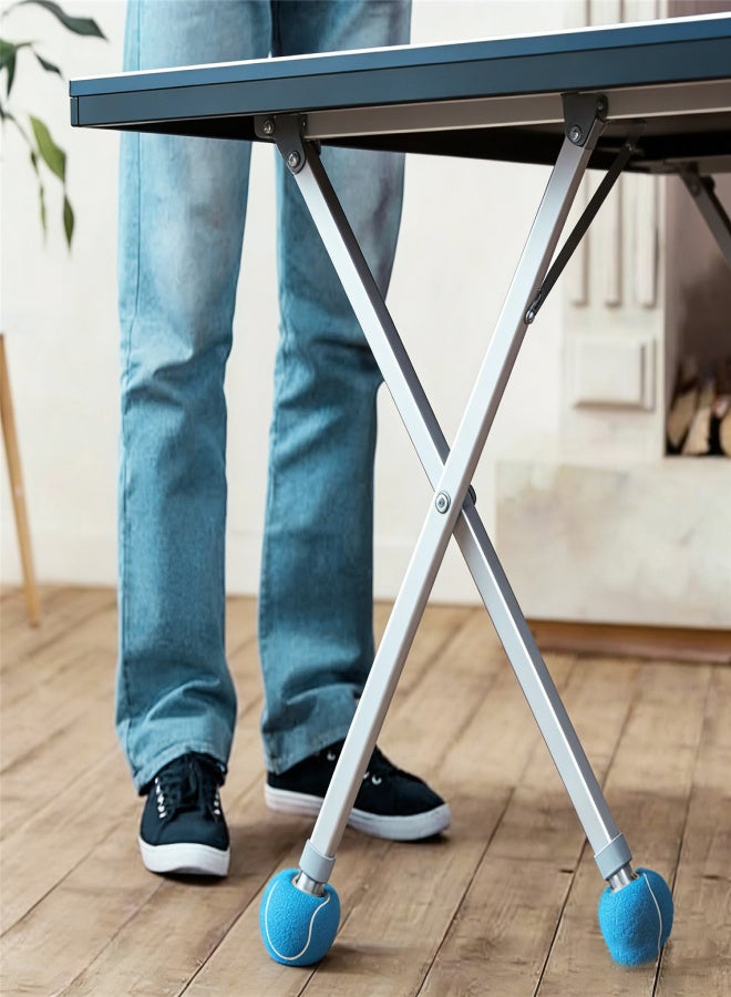 Pre Cut Tennis Furniture Leg Mats, Universal Table And Chair Silent Foot Covers, Anti Slip And Wear Resistant, Easy To Install Suitable For Hardwood Floors And Walkers, Light Blue, 4pcs - Image 3