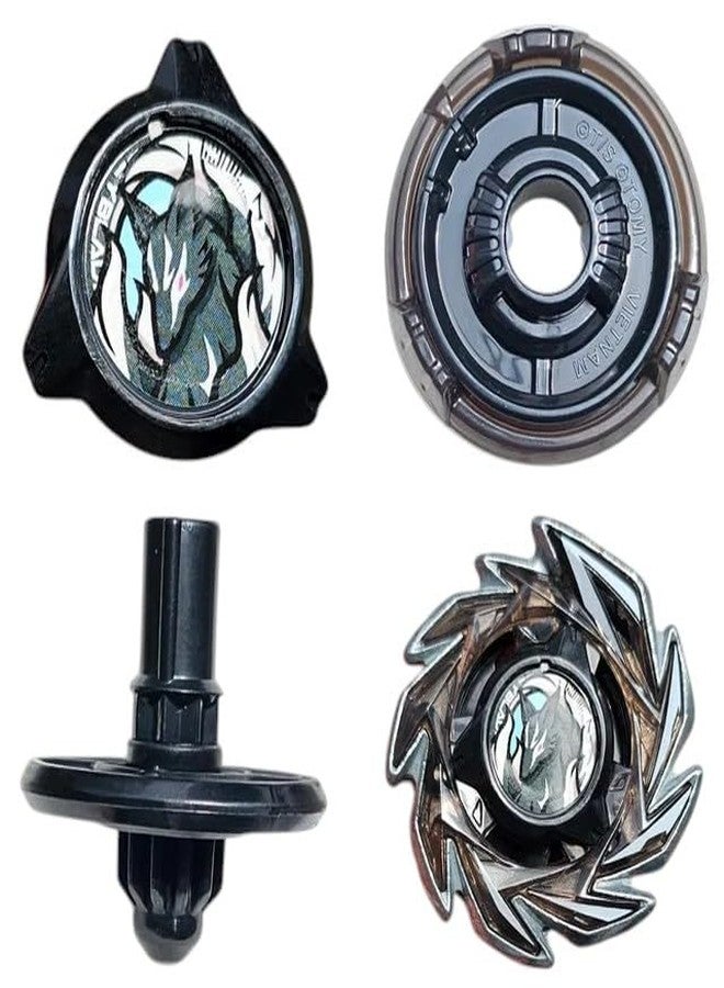 مجموعة بي-بليد Battlekid X-Gear CX-06 Random Booster Fox Brush Select مع قاذفة خيط قوية (أسود) - Image 4