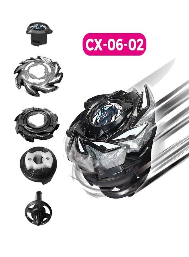 مجموعة بي-بليد Battlekid X-Gear CX-06 Random Booster Fox Brush Select مع قاذفة خيط قوية (أسود) - Image 2