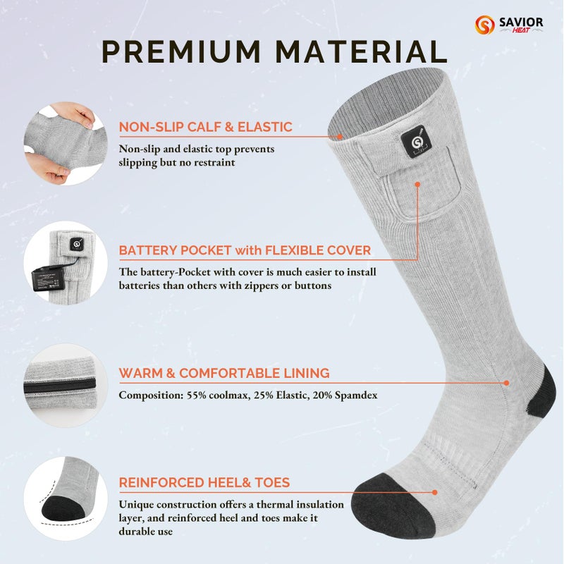 Savior Heat Heated Socks For Men Women Rechargeable Battery Electric Socks Winter Foot Warmer Outdoor Skiing Hunting Fishing - Image 5