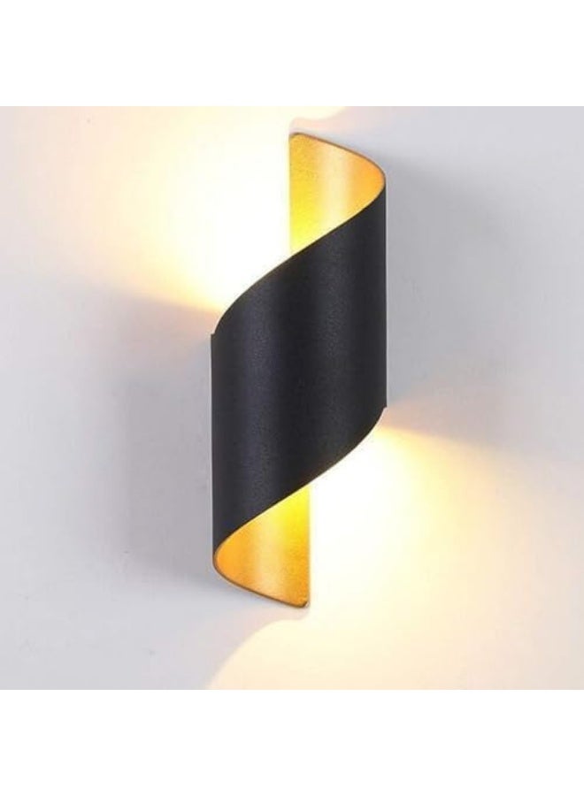 YD Modern Minimalist Up and Down LED Wall Sconce, Spiral Wave Design Accent Lamp, High-Lumen Architectural Light for Bedroom, Living Room, Hallway, and Office, Compact Vertical Sconce - Image 1
