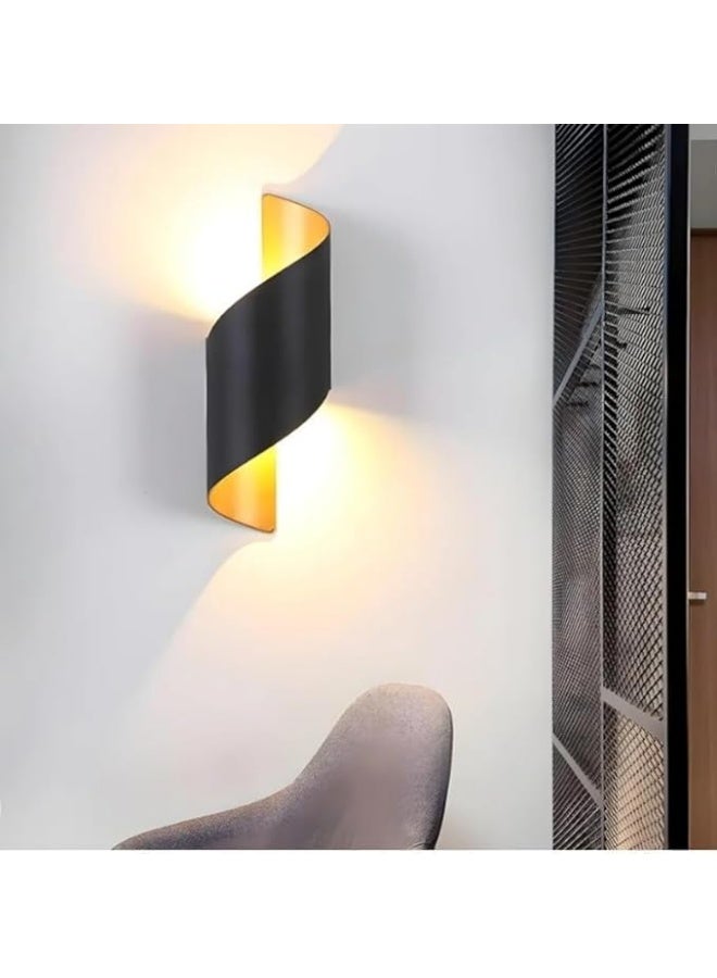 YD Modern Minimalist Up and Down LED Wall Sconce, Spiral Wave Design Accent Lamp, High-Lumen Architectural Light for Bedroom, Living Room, Hallway, and Office, Compact Vertical Sconce - Image 5
