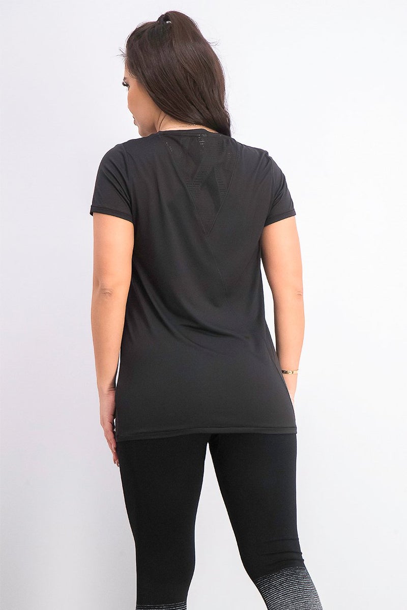 PUMA Women Studio Lace Keyhole Tee, Black - Image 3