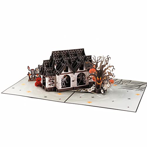 Liif 3D Halloween Card - Haunted House Theme, Laser Cut Pop-up Design, Envelope Included, 8 x 6 Inch - Image 3