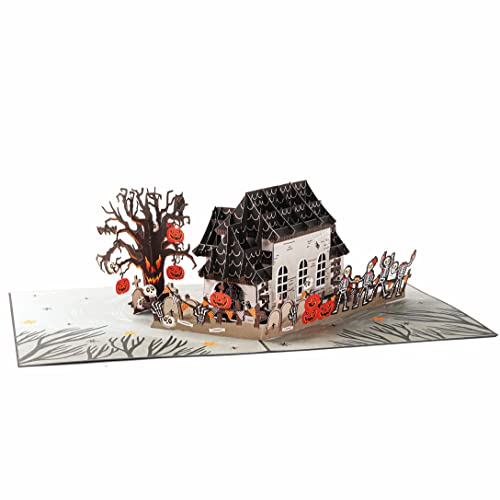 Liif 3D Halloween Card - Haunted House Theme, Laser Cut Pop-up Design, Envelope Included, 8 x 6 Inch - Image 5