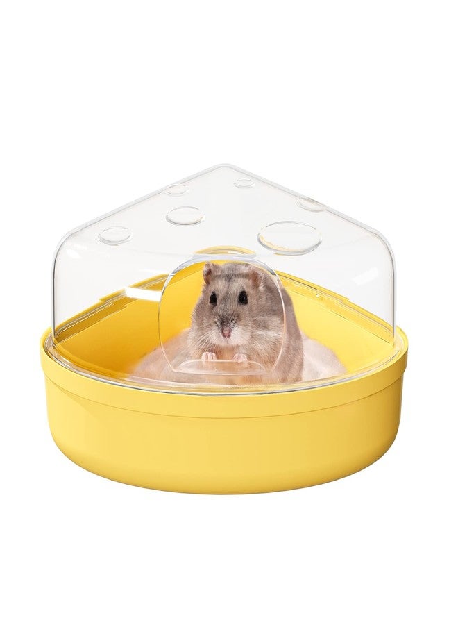 BUCATSTATE Hamster Sand Bath Box - Transparent Critter's Litter Box Sand Bath Shower Room & Digging Container Heighten Version for Guinea Pig Mice Gerbils or Other Small Pets (Small, Yellow) - Image 1