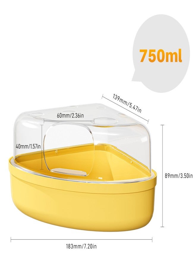 BUCATSTATE Hamster Sand Bath Box - Transparent Critter's Litter Box Sand Bath Shower Room & Digging Container Heighten Version for Guinea Pig Mice Gerbils or Other Small Pets (Small, Yellow) - Image 2