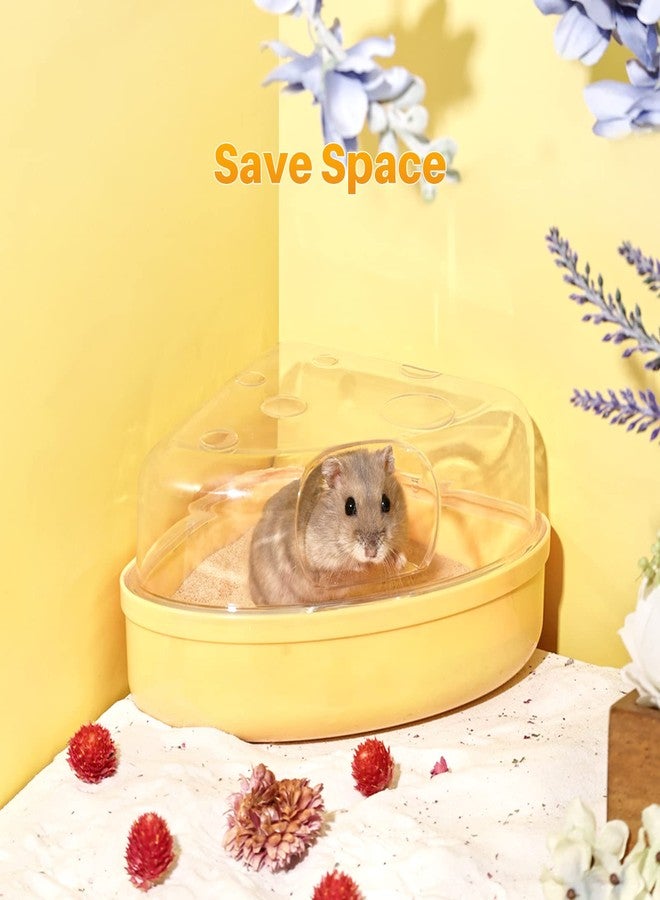 BUCATSTATE Hamster Sand Bath Box - Transparent Critter's Litter Box Sand Bath Shower Room & Digging Container Heighten Version for Guinea Pig Mice Gerbils or Other Small Pets (Small, Yellow) - Image 3