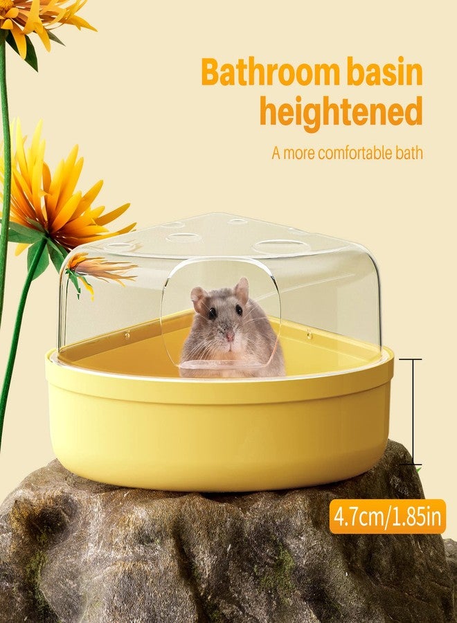 BUCATSTATE Hamster Sand Bath Box - Transparent Critter's Litter Box Sand Bath Shower Room & Digging Container Heighten Version for Guinea Pig Mice Gerbils or Other Small Pets (Small, Yellow) - Image 5