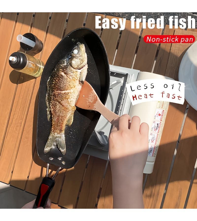 3pcs Fish Pot Set With Lid And Spatula Nonstick Quick Heat Conduction - Image 2