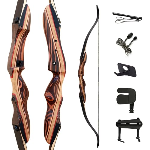 Deerseeker Outdoor Deerseeker Archery 62" Takedown Recurve Bow Set with Right Hand & Left-Handed Riser Laminated Limbs 20-60 lbs for Adults & Youth, Archery Practice & Bow Hunting - Image 1