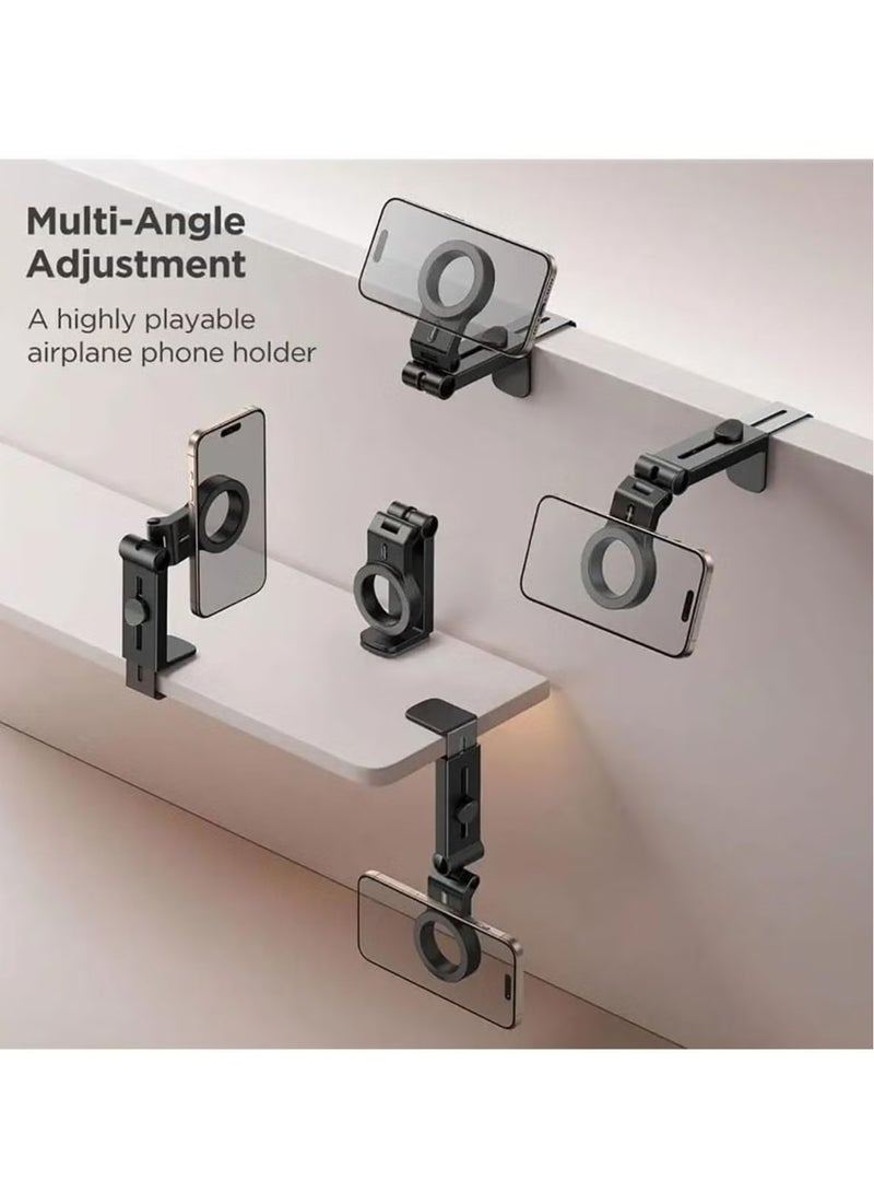 ELTRAZONE Magnetic Car Phone Mount Flexible 360° Rotation Airplane Mount for iPhone 15 Pro Max, Universal Travel Essential Hands-Free Holder for Cars with Easy Installation - Image 4