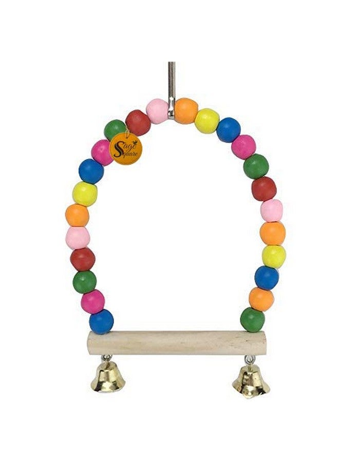 سايج سكوير لعبة أرجوحة معلقة من الخشب الطبيعي على شكل مربع من سيج للطيور الصغيرة والمتوسطة الحجم - Image 1