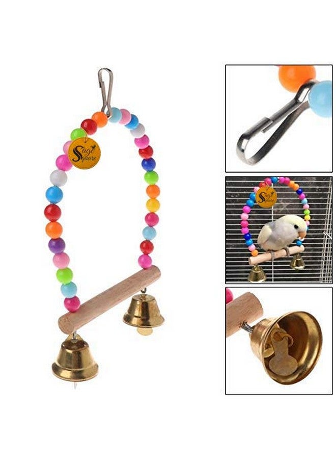 سايج سكوير لعبة أرجوحة معلقة من الخشب الطبيعي على شكل مربع من سيج للطيور الصغيرة والمتوسطة الحجم - Image 4