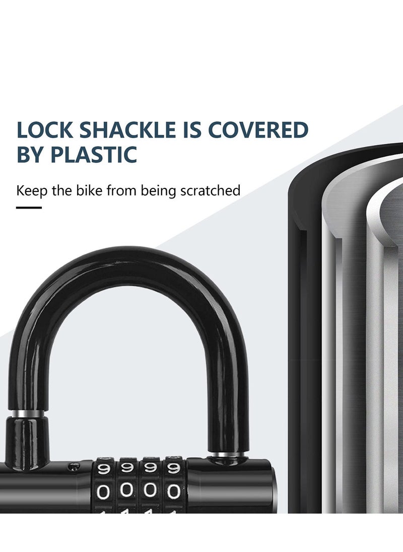 Y&D Bike Lock, Heavy Duty Outdoor Waterproof Lock with Resettable Code, Digit Combination Padlock, 4 Code Anti Theft for Gates, Mountain Bike, Scooter Gym, School, Shed Lockers  - Image 4