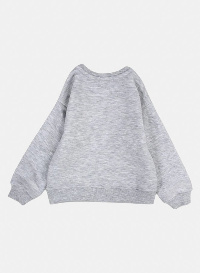 Our kids Kids Unisex Plain Cotton Sweatshirt – Grey - Image 2