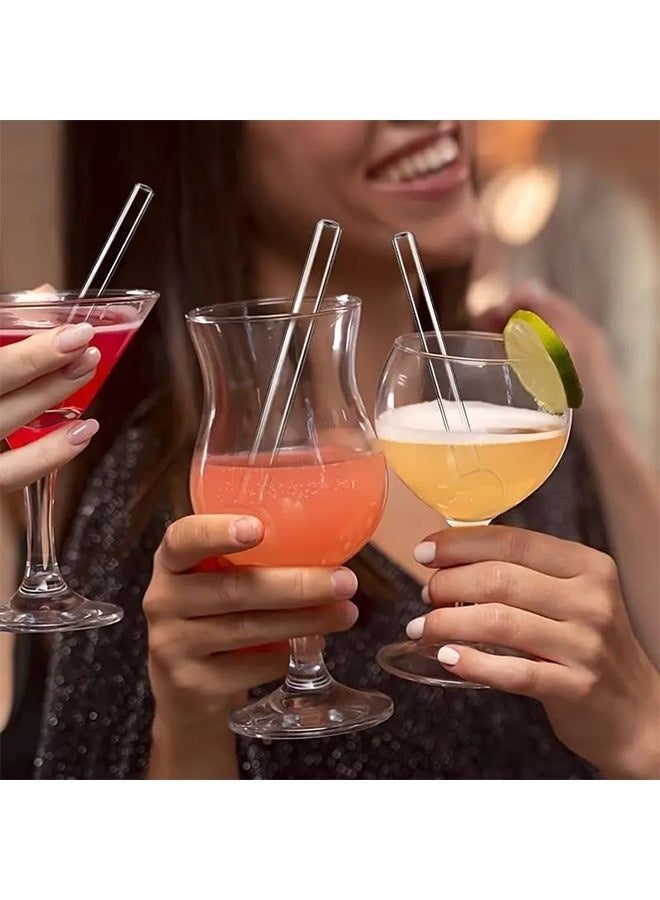 xppier 10 Pack Breakproof Glass Straws – Reusable Borosilicate Glass Drinking Straws with Cleaning Brush for Smoothies, Coffee, Juice & Cocktails (Transparent) - Image 5