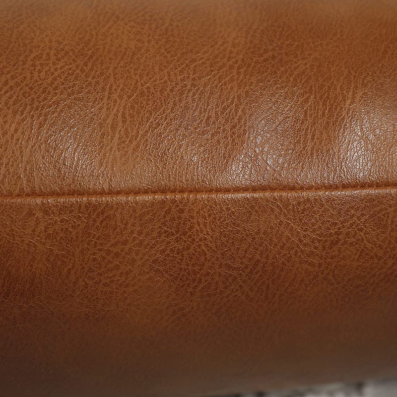 PANOD Luxury Full Body Pillow Covers 20 x 36 Decorative Faux Leather Long Pillow Covers Lumbar Pillow Case Cushion case for Farmhouse Sofa Couch Bed Livingroom Vegan Brown - Image 5
