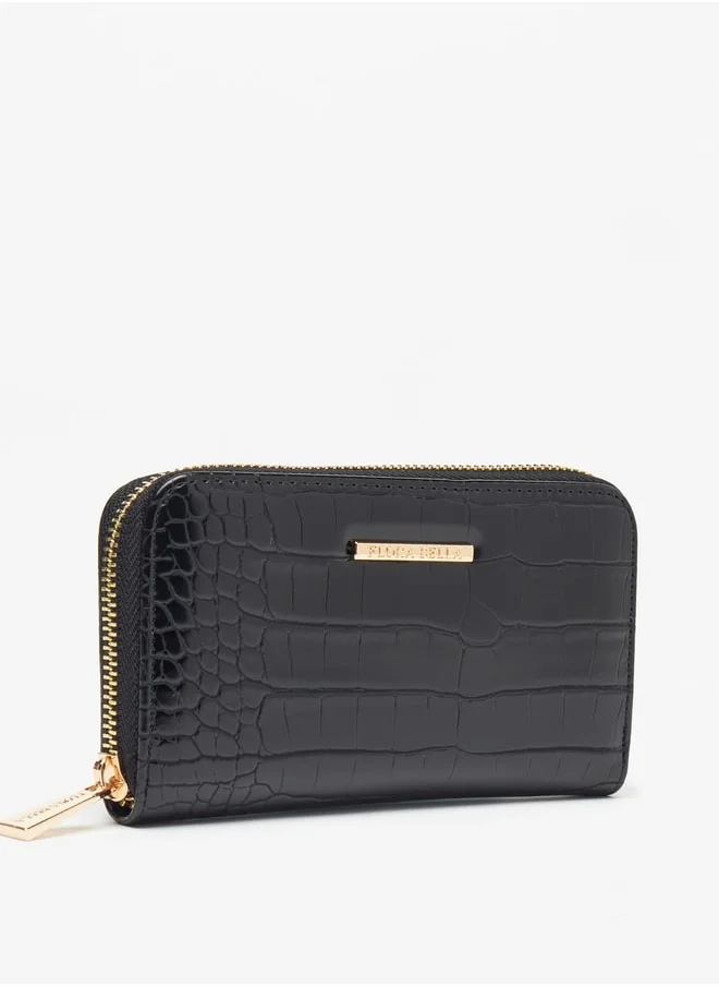 Flora Bella By Shoexpress Textured Zip Around Wallet