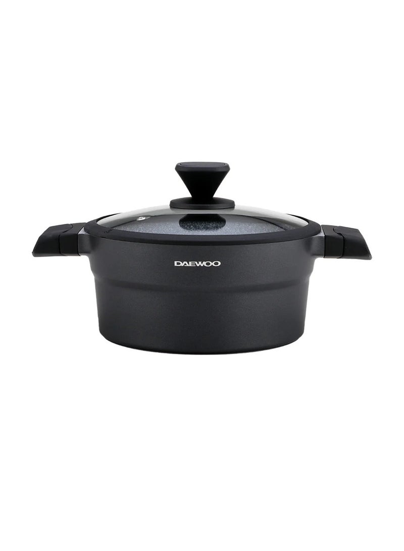 Daewoo 32cm Die-Cast Aluminum Pot, Non-Stick Granite Coating, Full Induction Base, Stay-Cool Handles, Silicone Utensils & Pot Protectors, Chemical-Free - Image 1