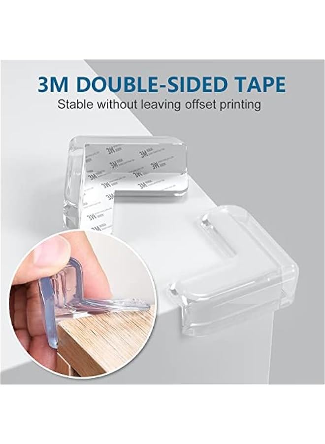 جونيس اي سي في في واقيات زوايا امان شفافة لحماية الاطفال من 20 قطعة، واقيات حواف زوايا ناعمة للاطفال والاثاث والخزانة وطاولة القهوة - Image 3