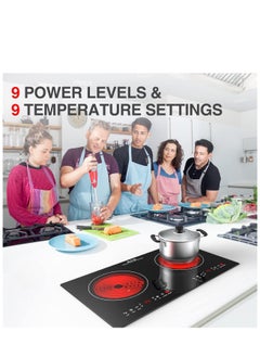 Generic Electric Cooktop 2 Burner – 2800W Built-in Induction Stove with Finger Touch Control, 12 Power Levels & Hot Surface Indicator – 120V Fast Heating for Pots/Pans (Black/Silver)  - Image 2
