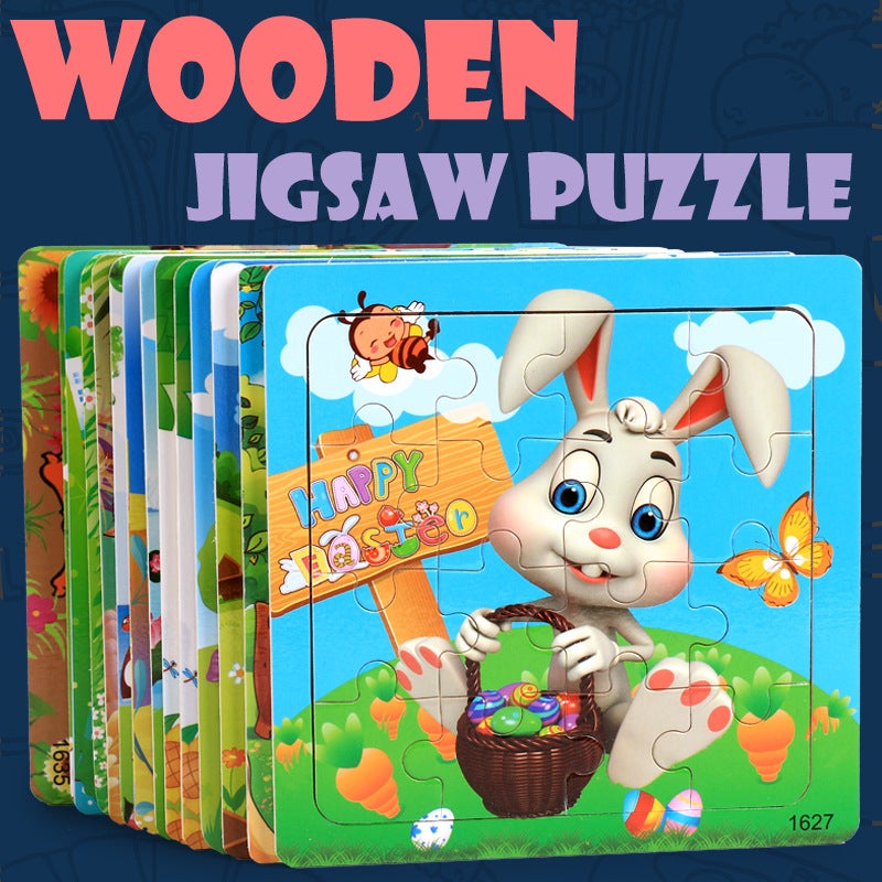 Wooden 16-Piece Cartoon Cognitive Jigsaw Puzzle For Early Childhood Education - Image 2