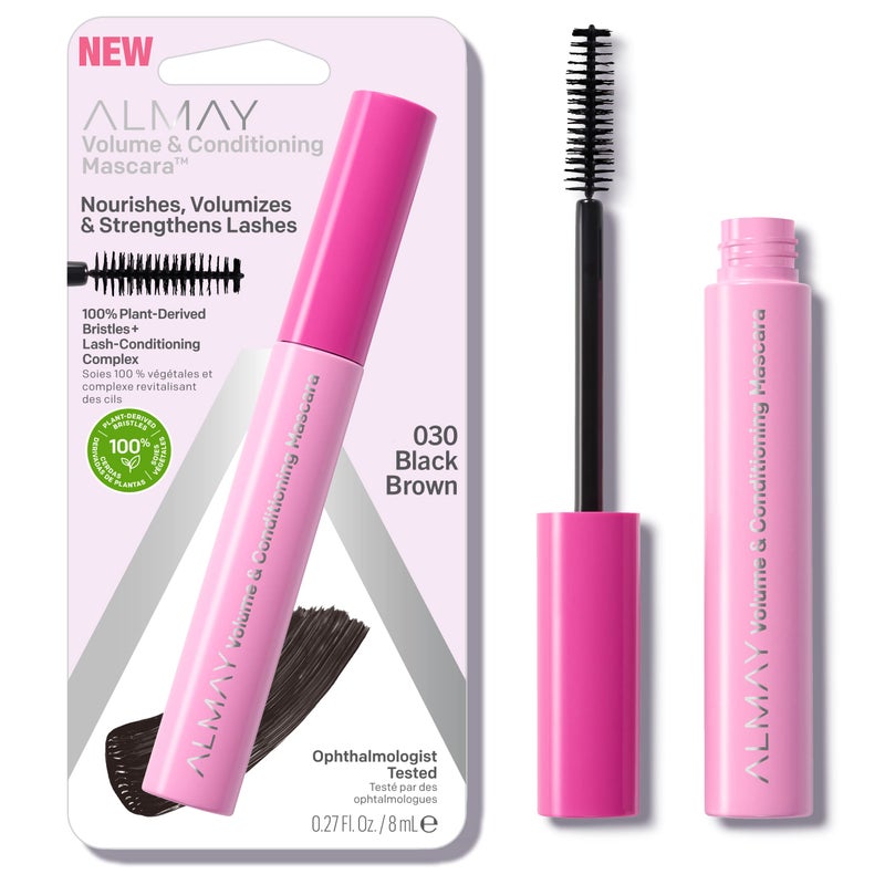 Almay Volume & Conditioning Mascara, Hydrating All Day Wear, 30 Black Brown, 0.27 fl oz. - Image 1