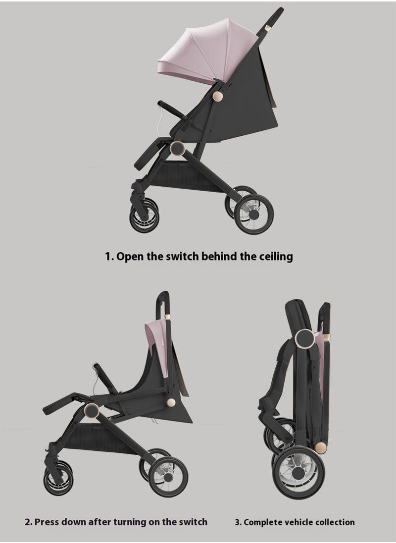 MaBaby - Baby Stroller, Can Sit And Lie,Three Point Safety Belt Lightweight Stroller For Travel, With Handle And Pocket - Image 1