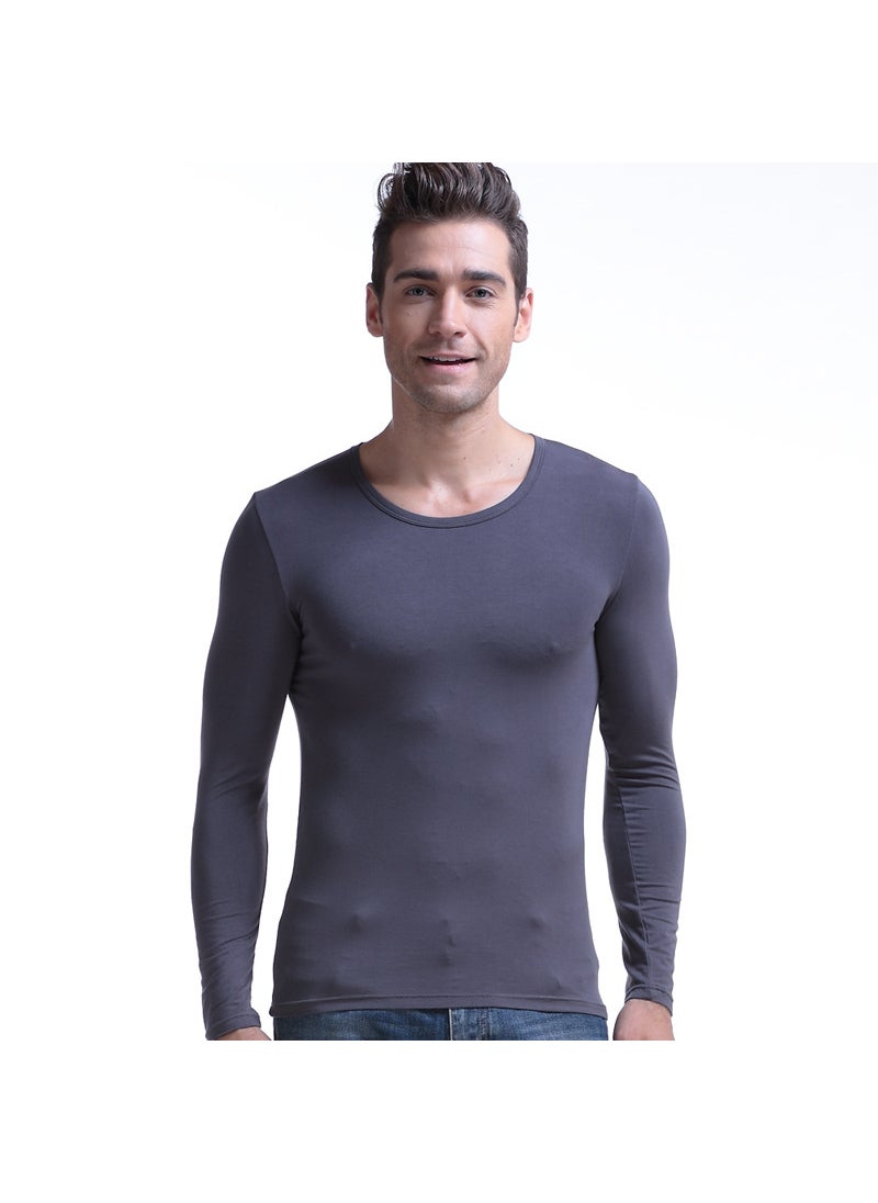 Generic Mens Slim Fit Thermal Long Sleeve Underwear Grey  - Image 1