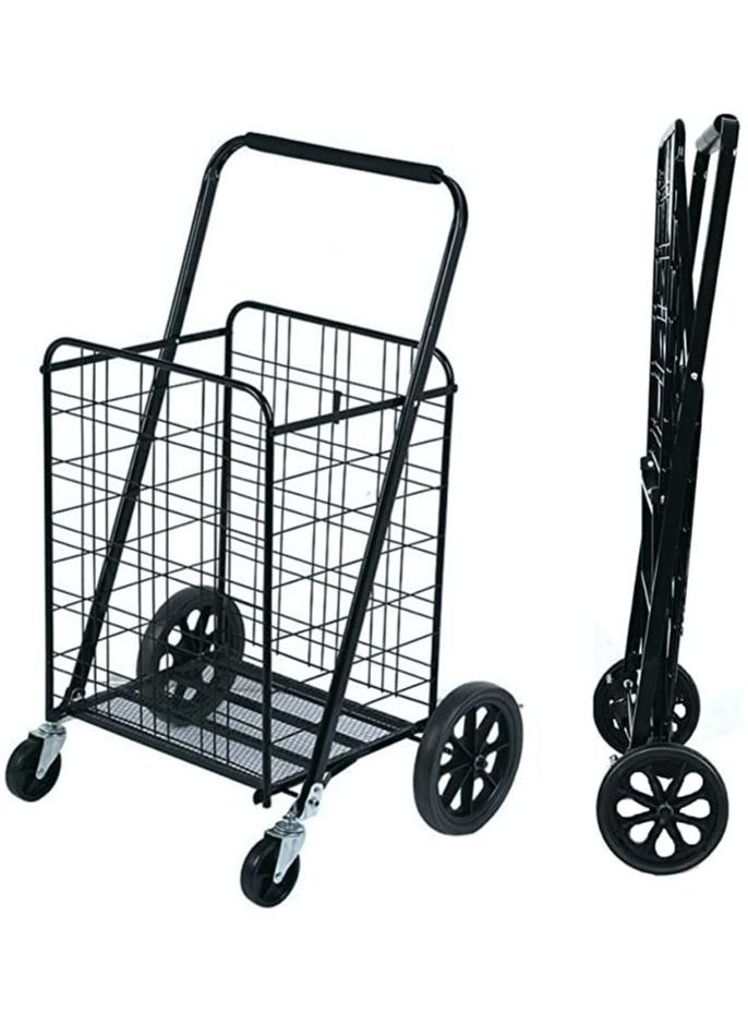 Generic - Grocery Shopping trolley Storage Cart and Utility Transit Hand Cart for Daily Use Black 80kg - Image 1